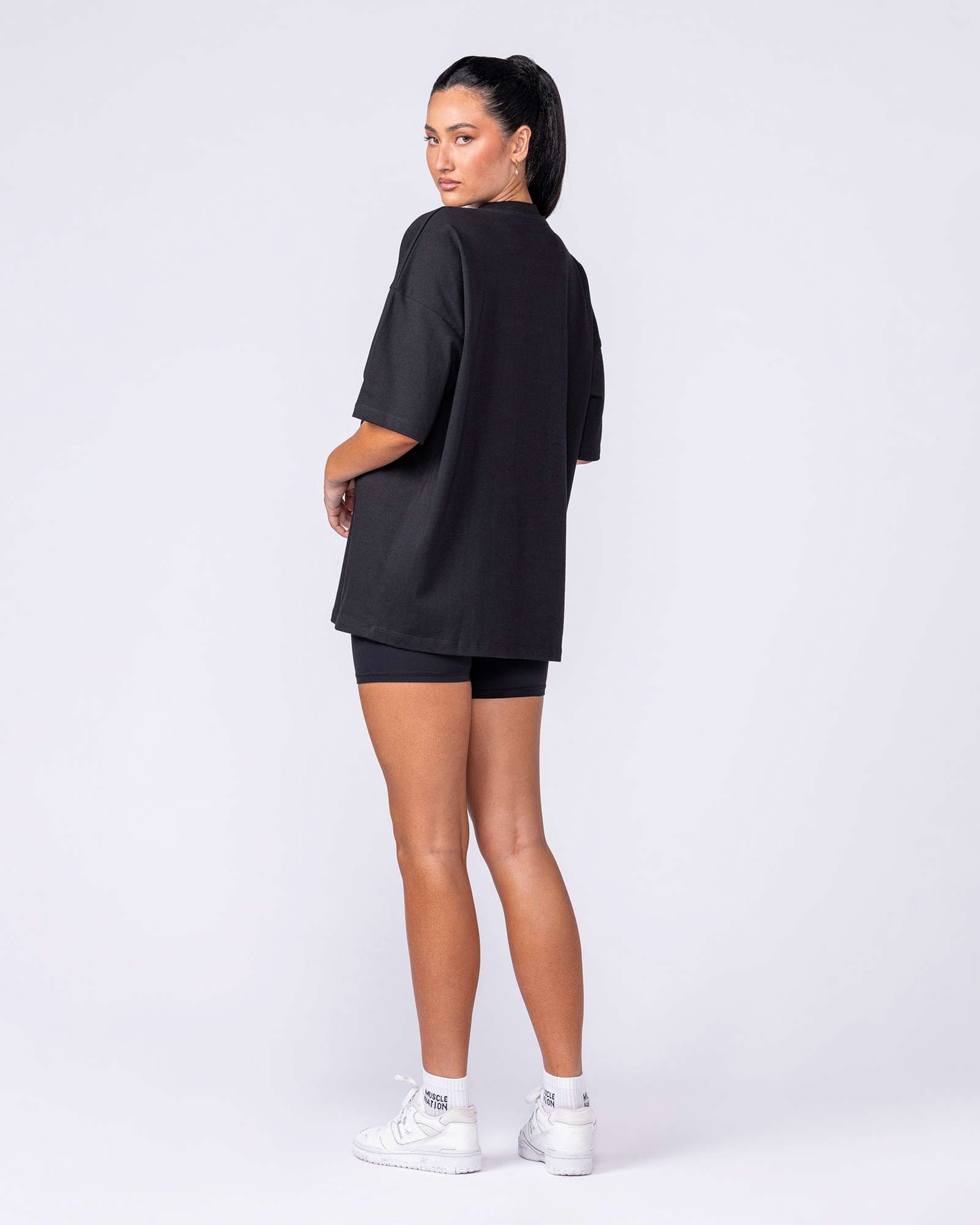 Varsity Oversized Boxy Tee - Black