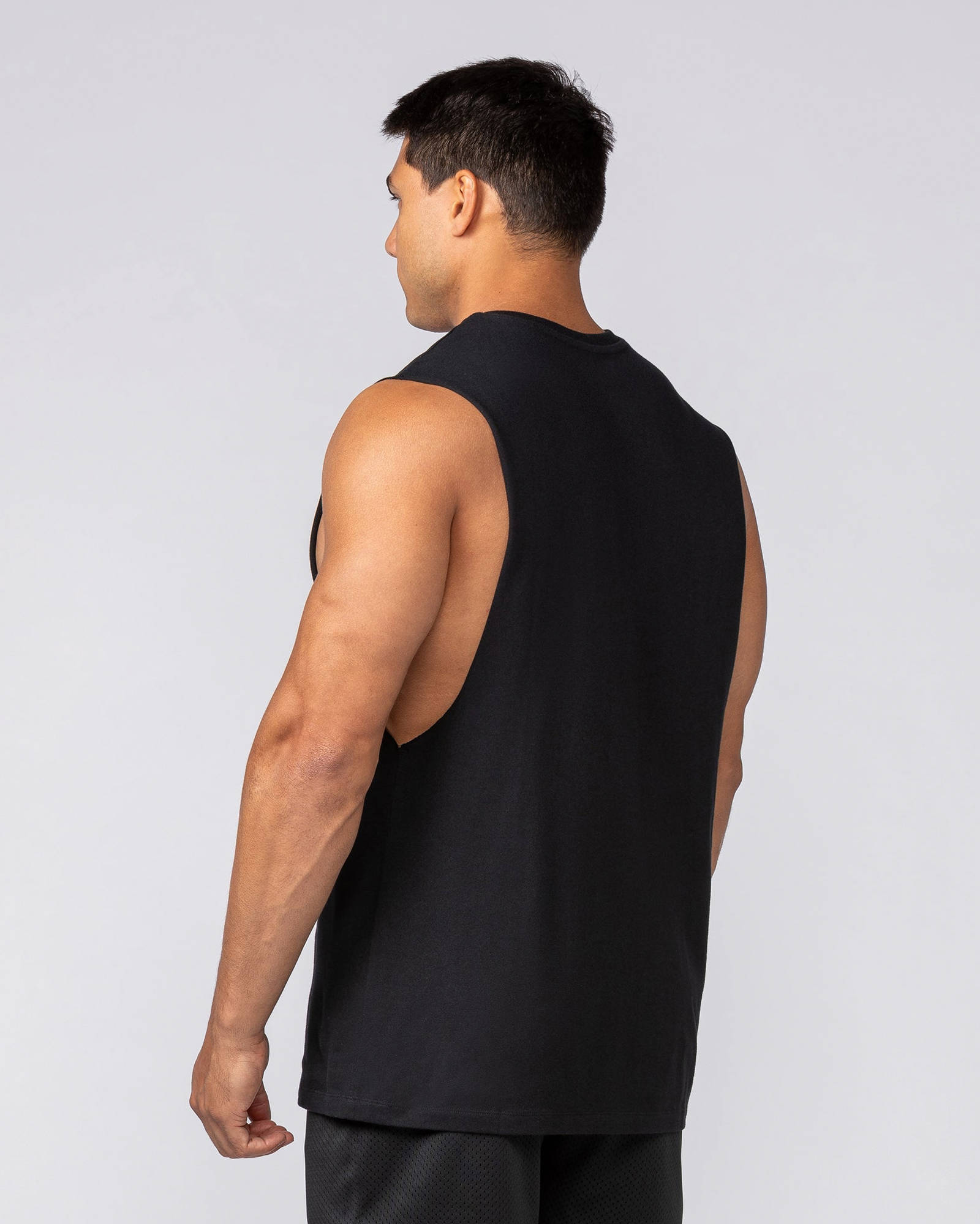Varsity Training Drop Arm Tank - Black
