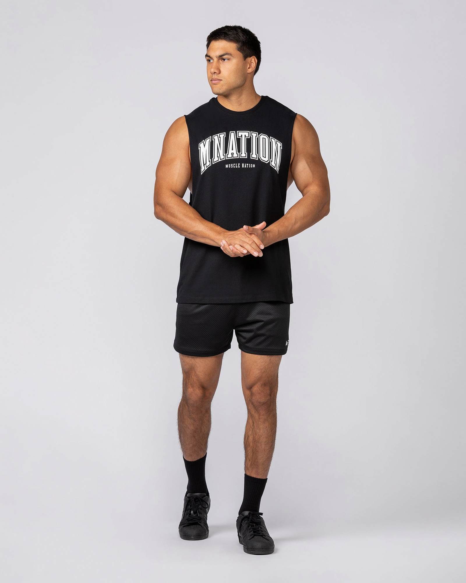 Varsity Training Drop Arm Tank - Black