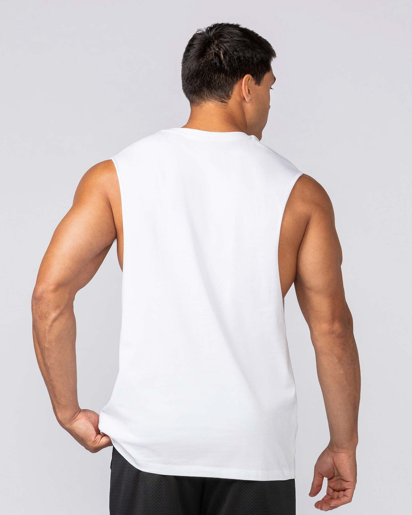 Varsity Training Drop Arm Tank - White
