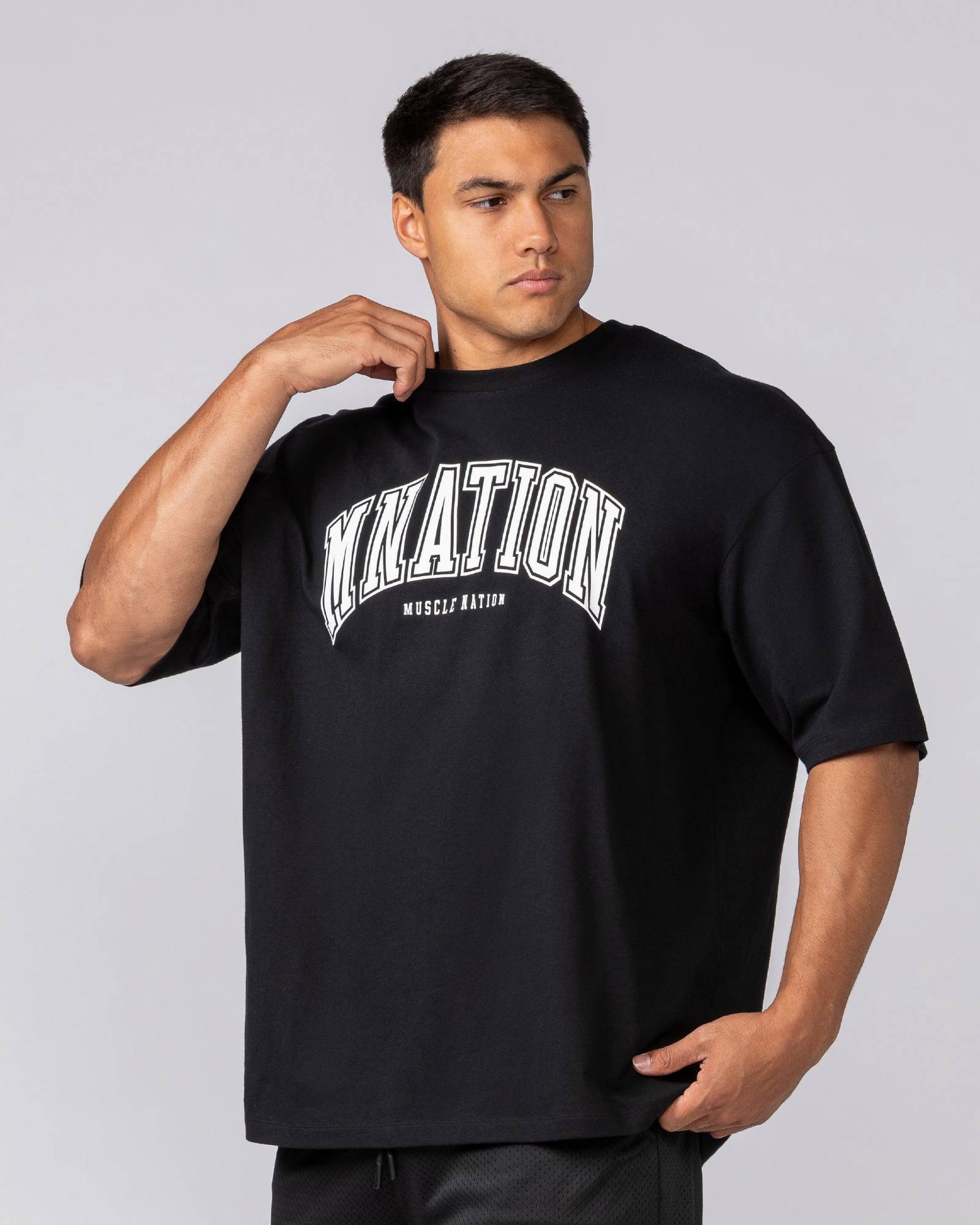 Varsity Training Oversized Tee - Black