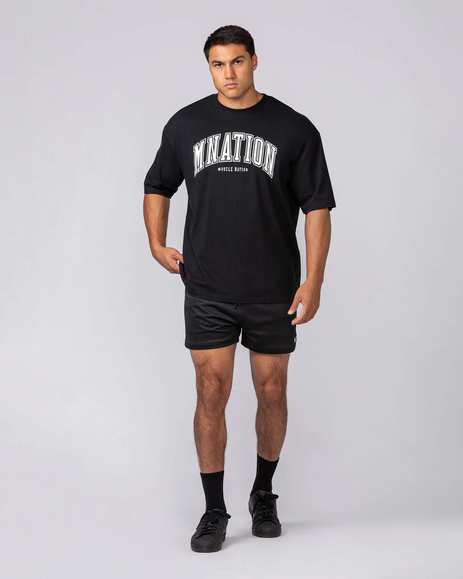 Varsity Training Oversized Tee - Black