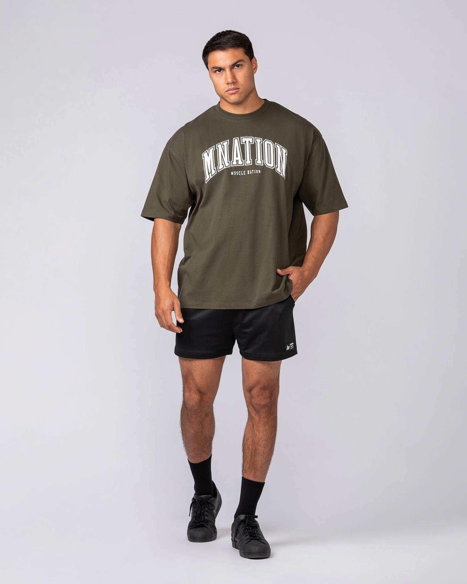 Varsity Training Oversized Tee - Dark Khaki