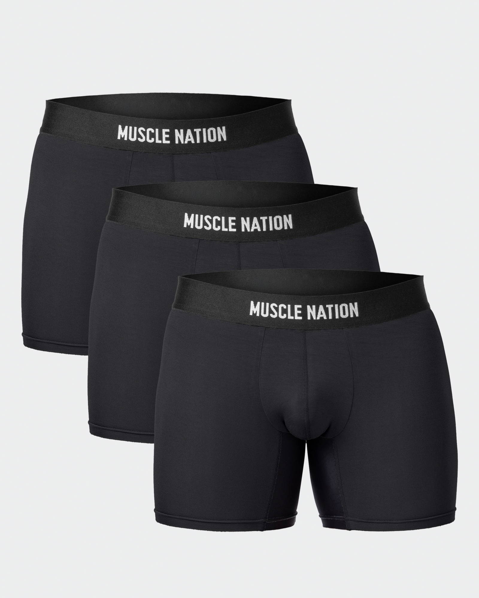 Mens Boxer Briefs - 3Pack - Black
