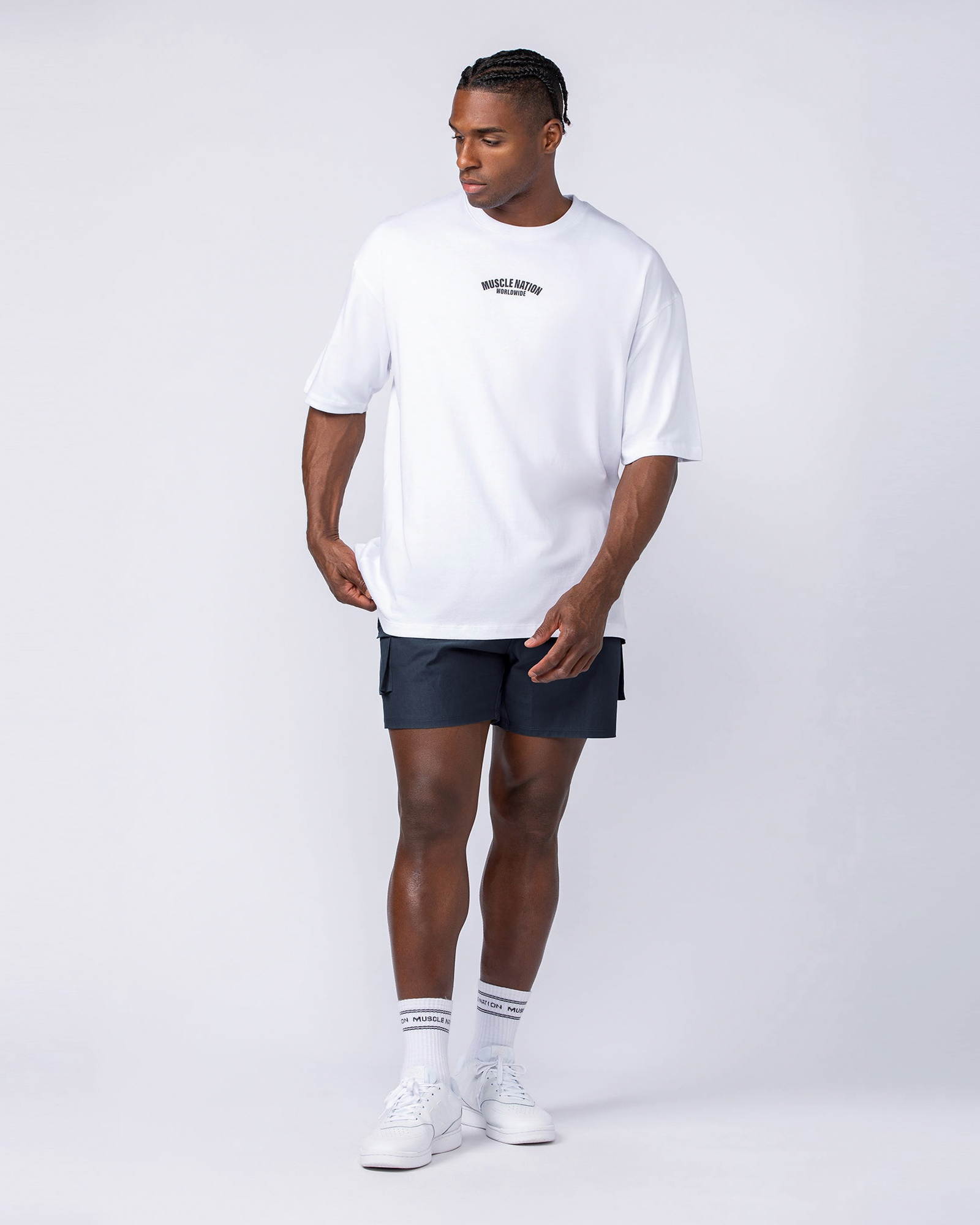 Daily Cargo 5" Shorts - Navy (Silicon Logo)