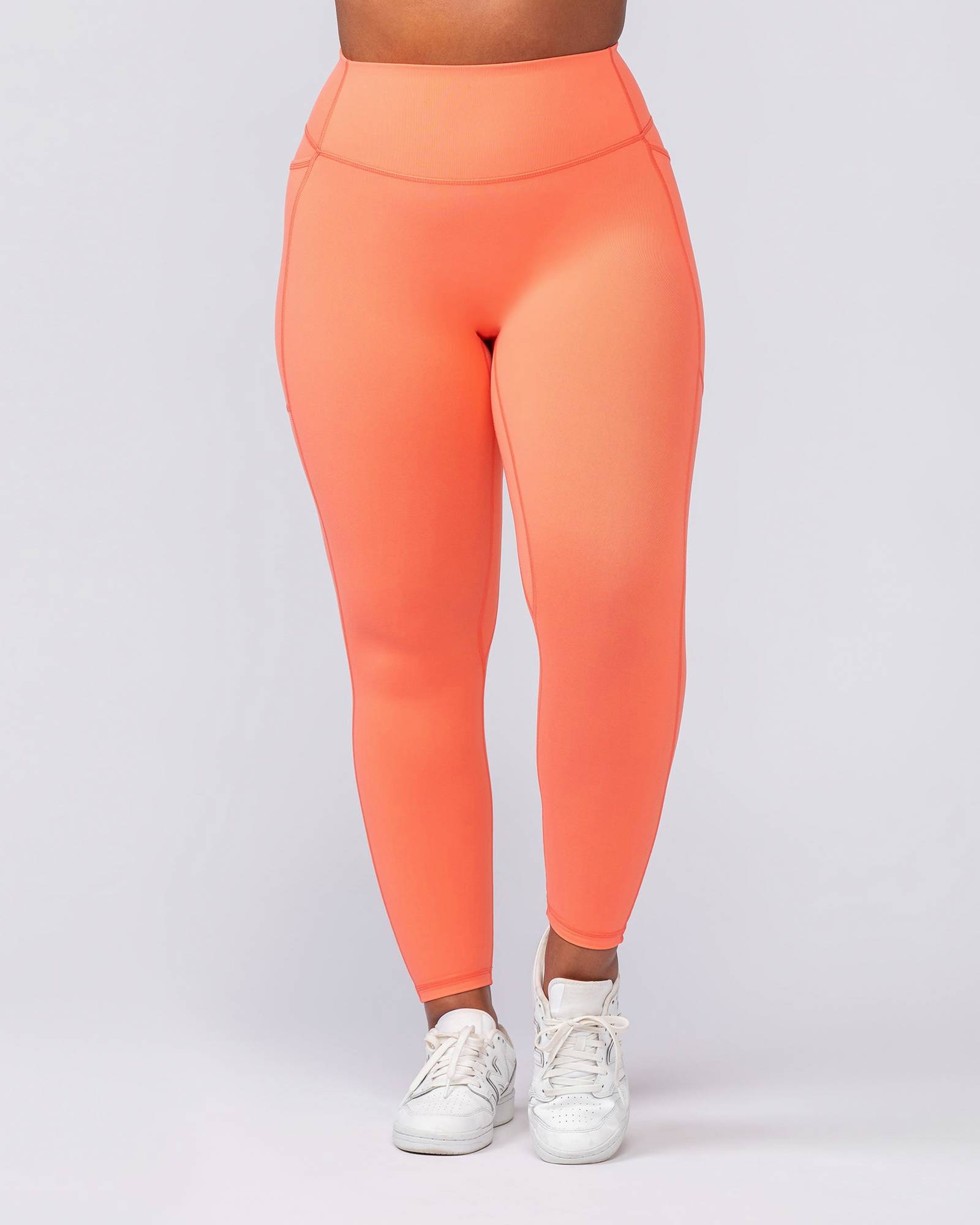 Agility Pocket Ankle Length Leggings - Hot Coral