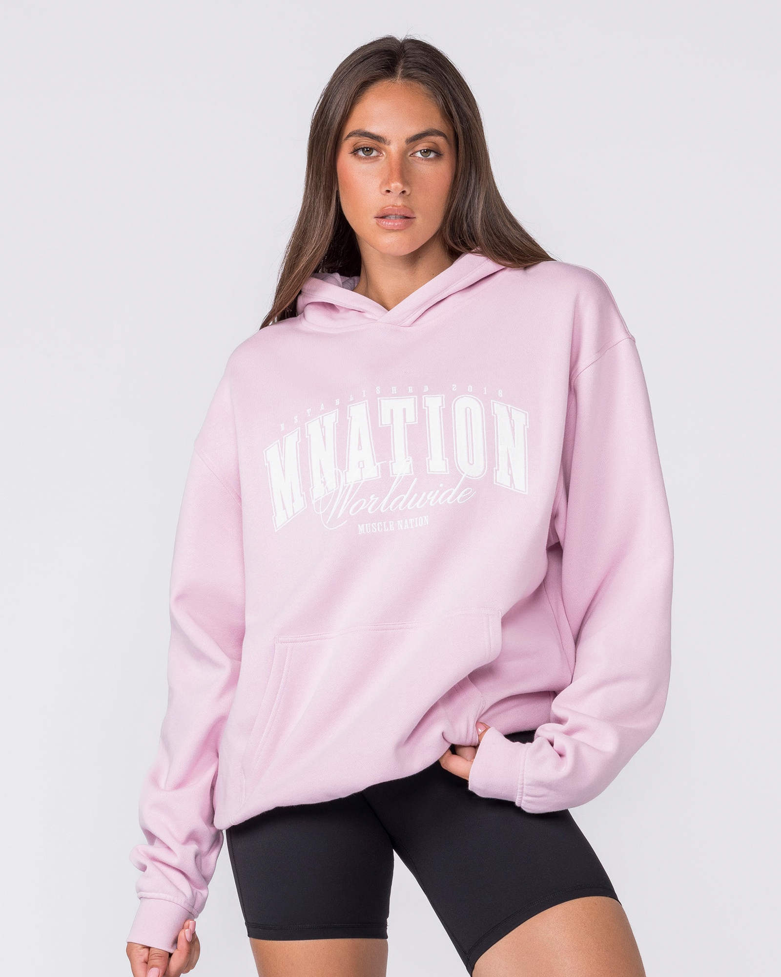 Worldclass Oversized Hoodie - Washed Powder Pink