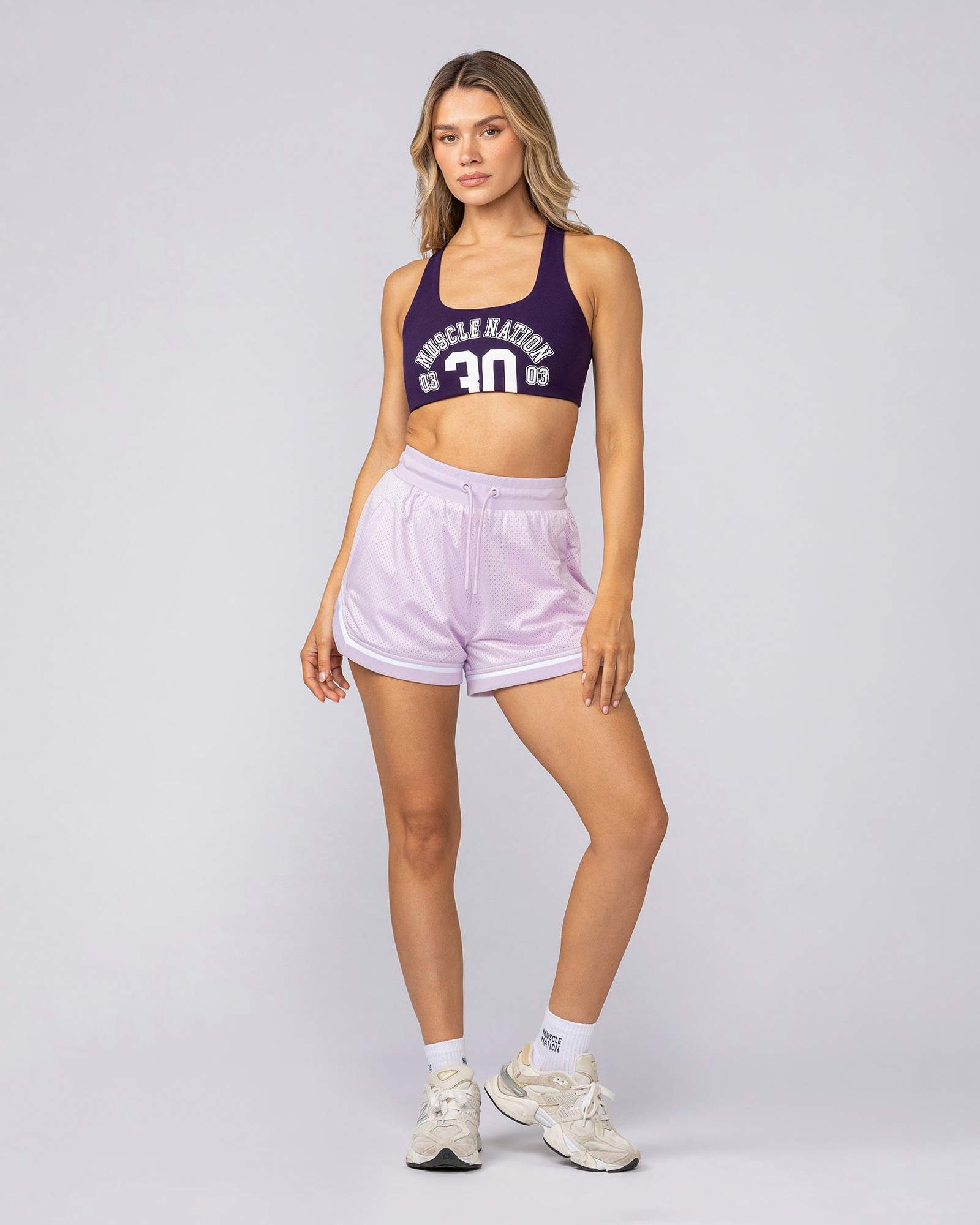 Womens 3" Basketball Shorts - Lilac Snow