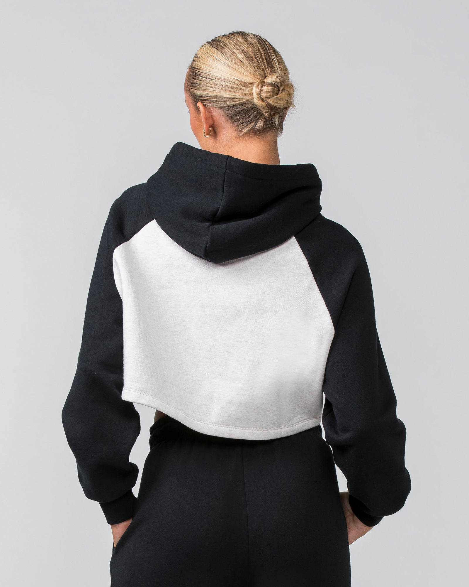Timeless Cropped Hoodie - Black / Dew Marl
