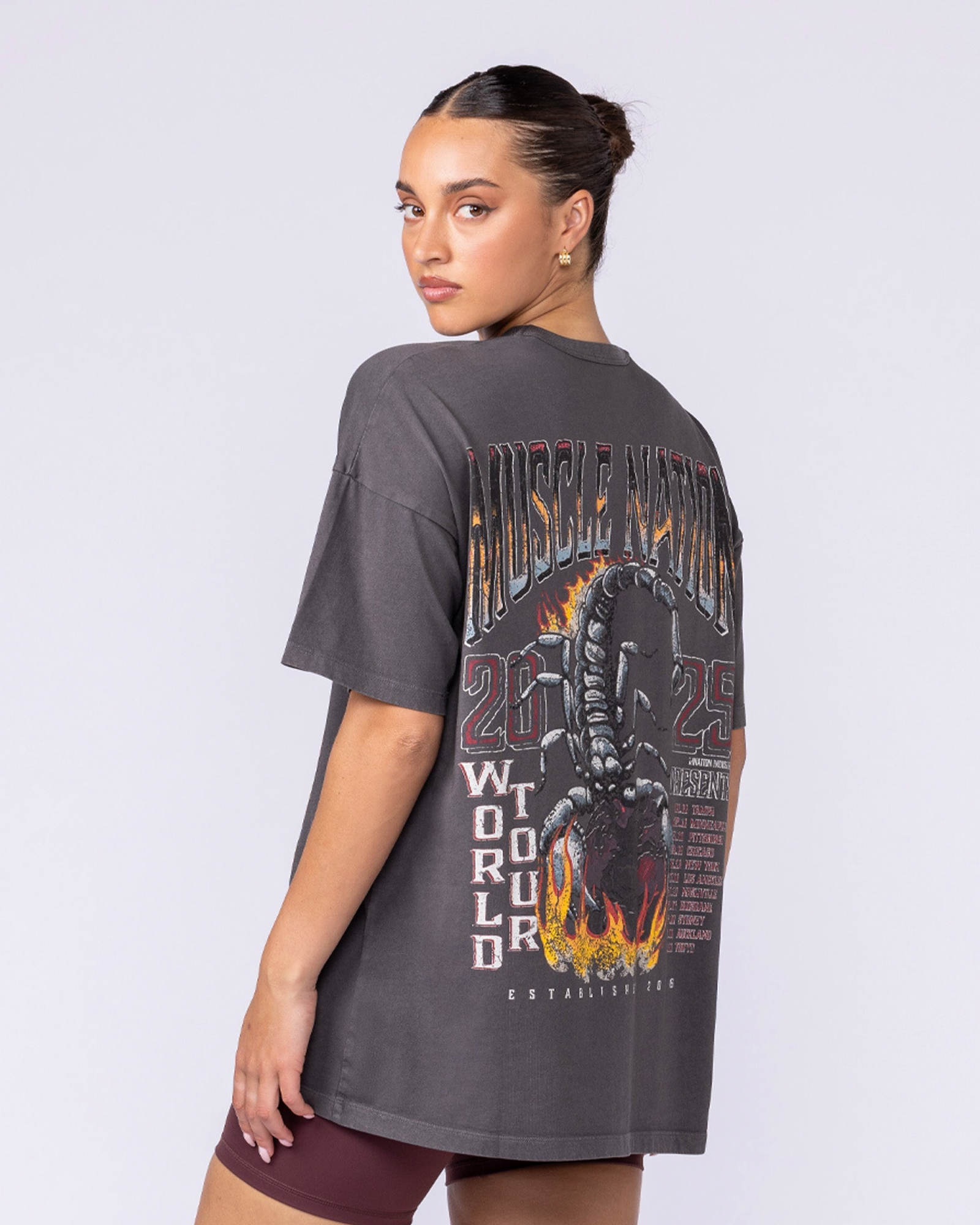 World Tour Oversized Vintage Tee - Washed Tornado
