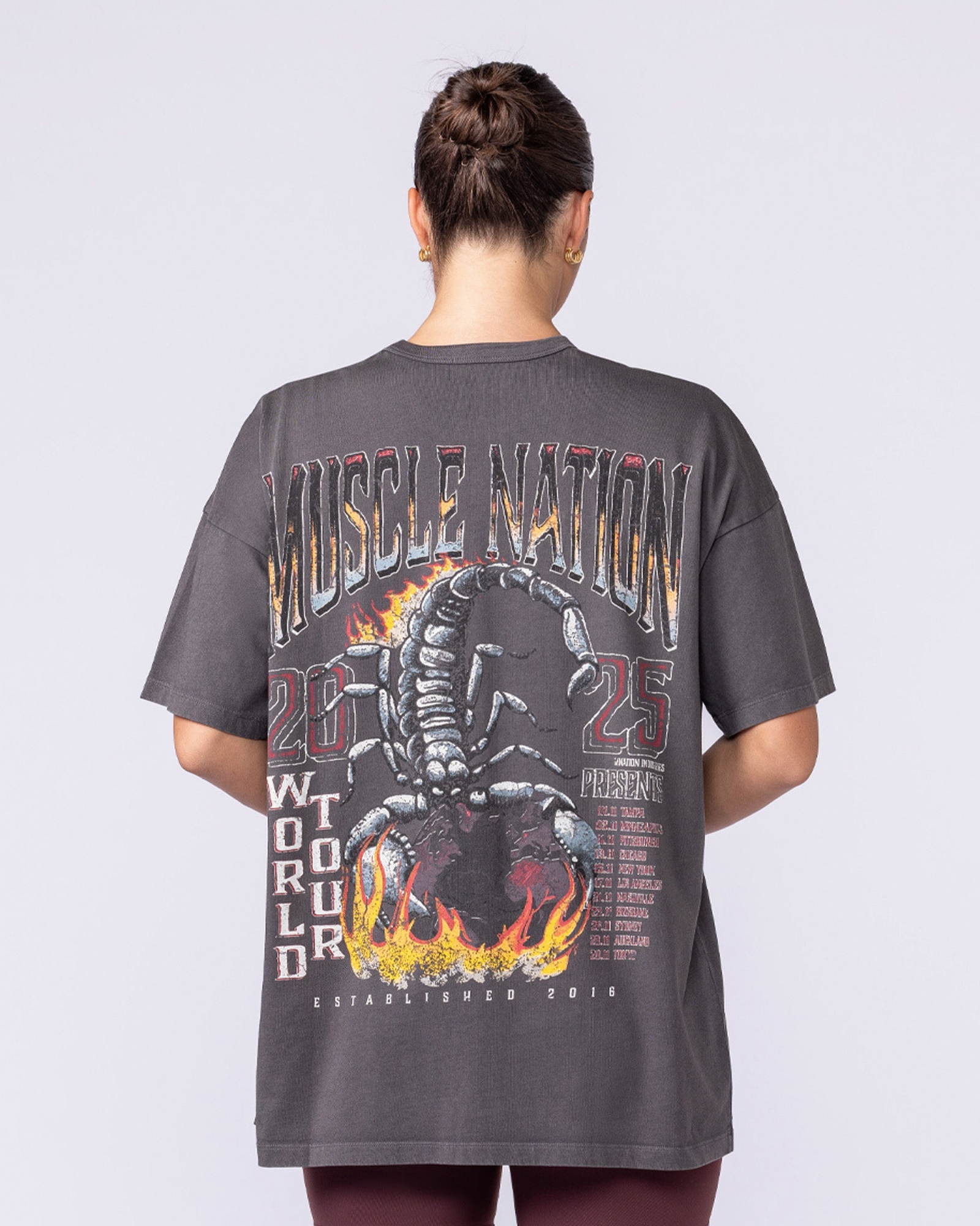 World Tour Oversized Vintage Tee - Washed Tornado