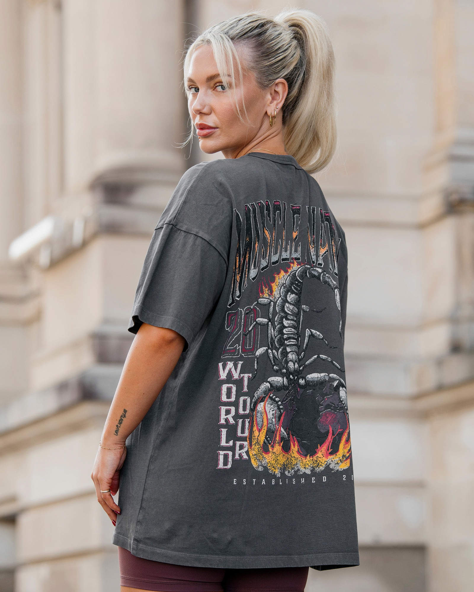 World Tour Oversized Vintage Tee - Washed Tornado