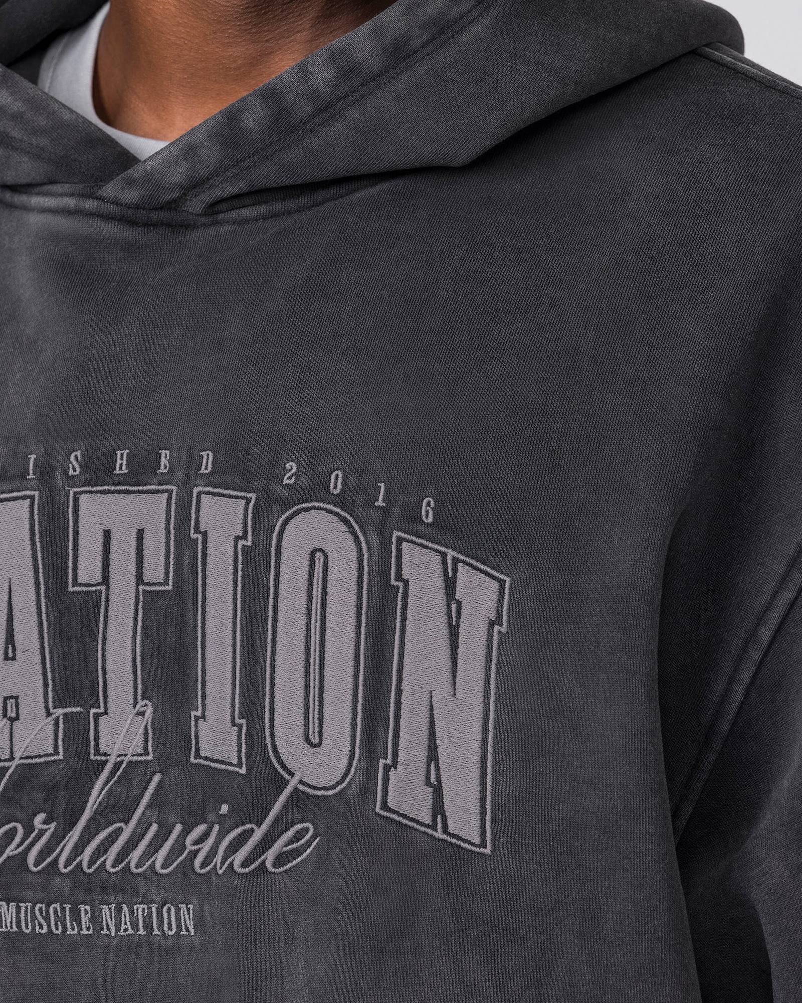 Worldclass Oversized Vintage Hoodie - Washed Black