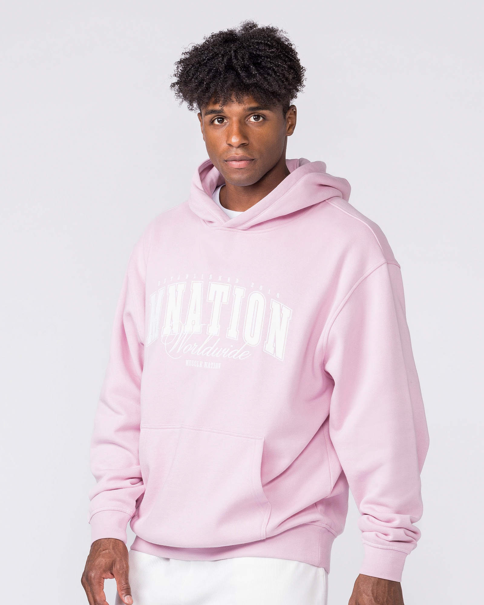 Worldclass Oversized Hoodie - Washed Powder Pink