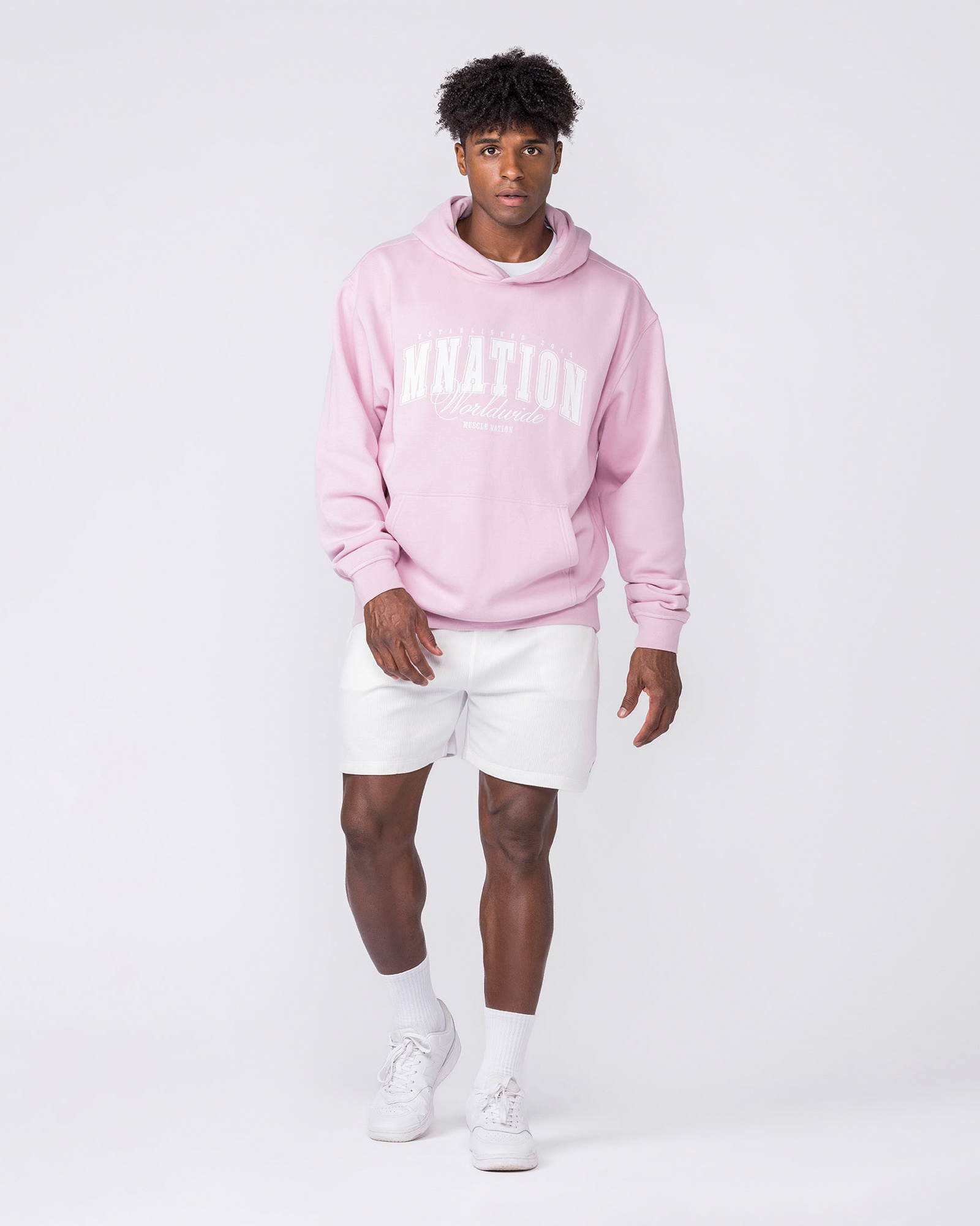 Worldclass Oversized Hoodie - Washed Powder Pink