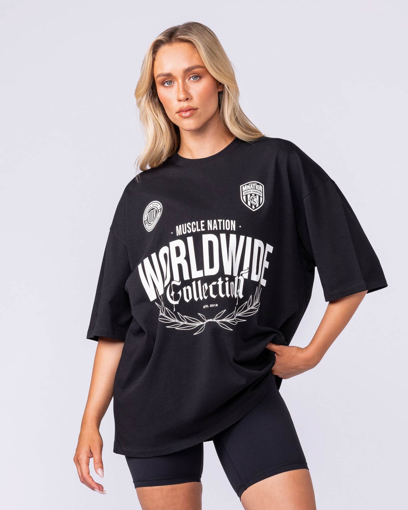 Worldwide Collection Oversized Tee - Black