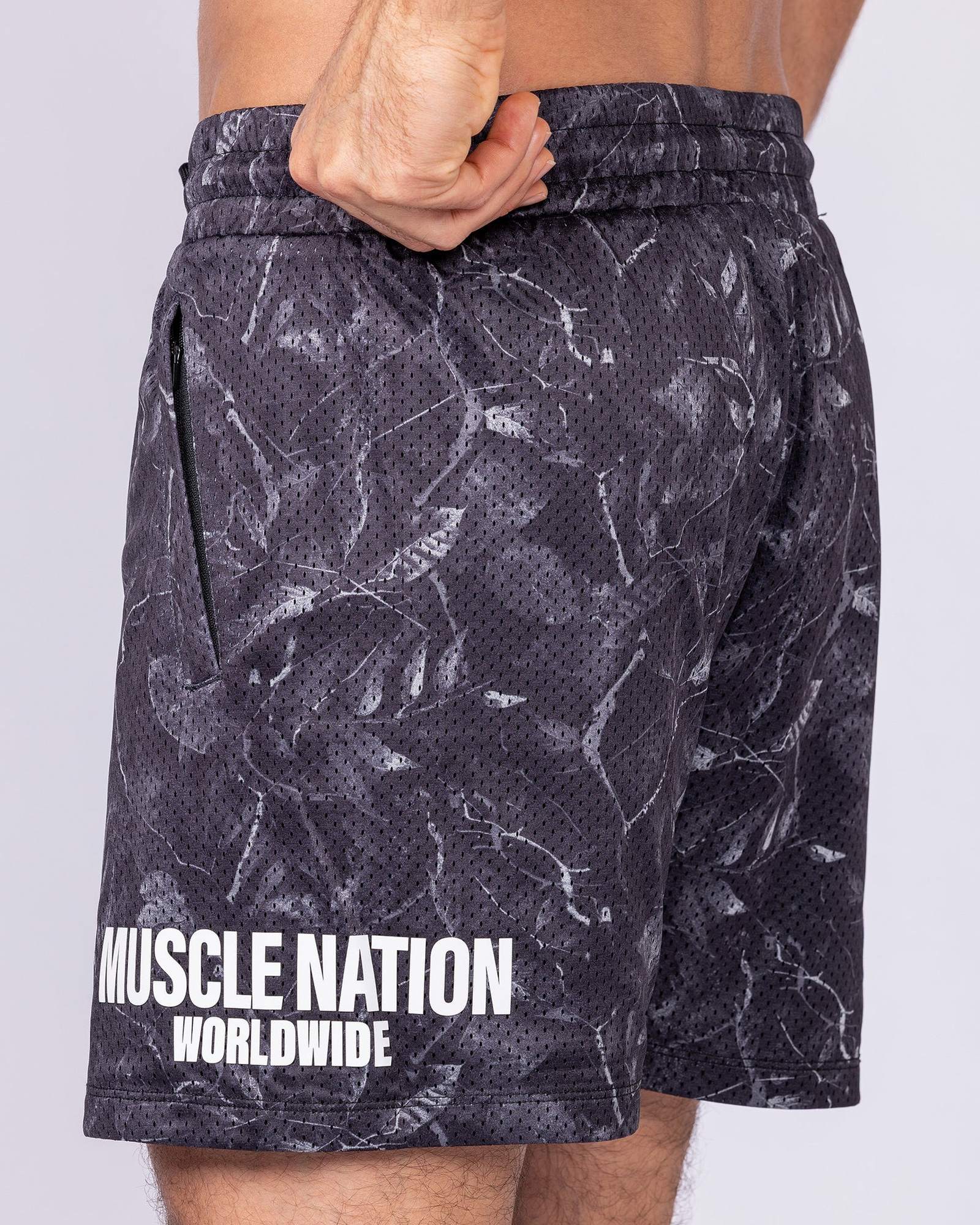 Worldwide Lay Up 3.5" Shorts - Tree Camo Monochrome