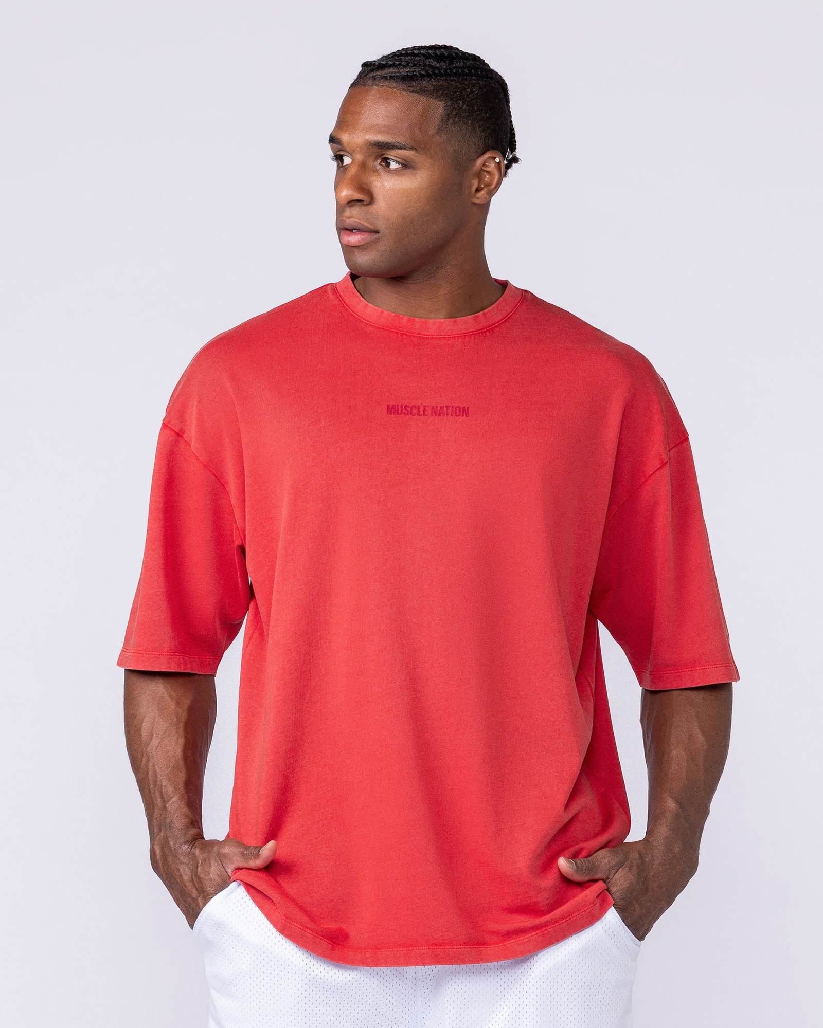 Worldwide Oversized Vintage Tee - Washed Red