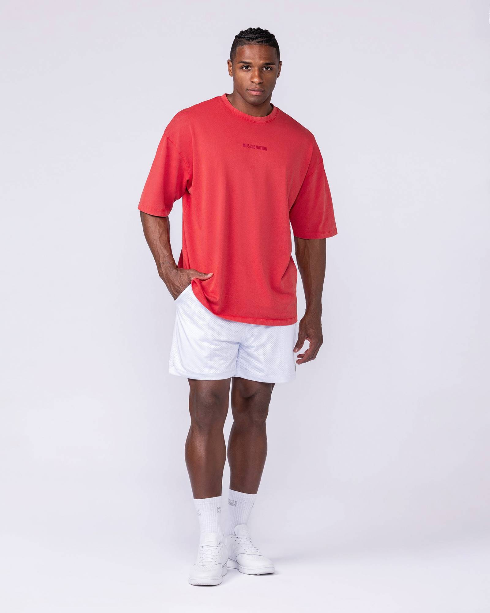 Worldwide Oversized Vintage Tee - Washed Red