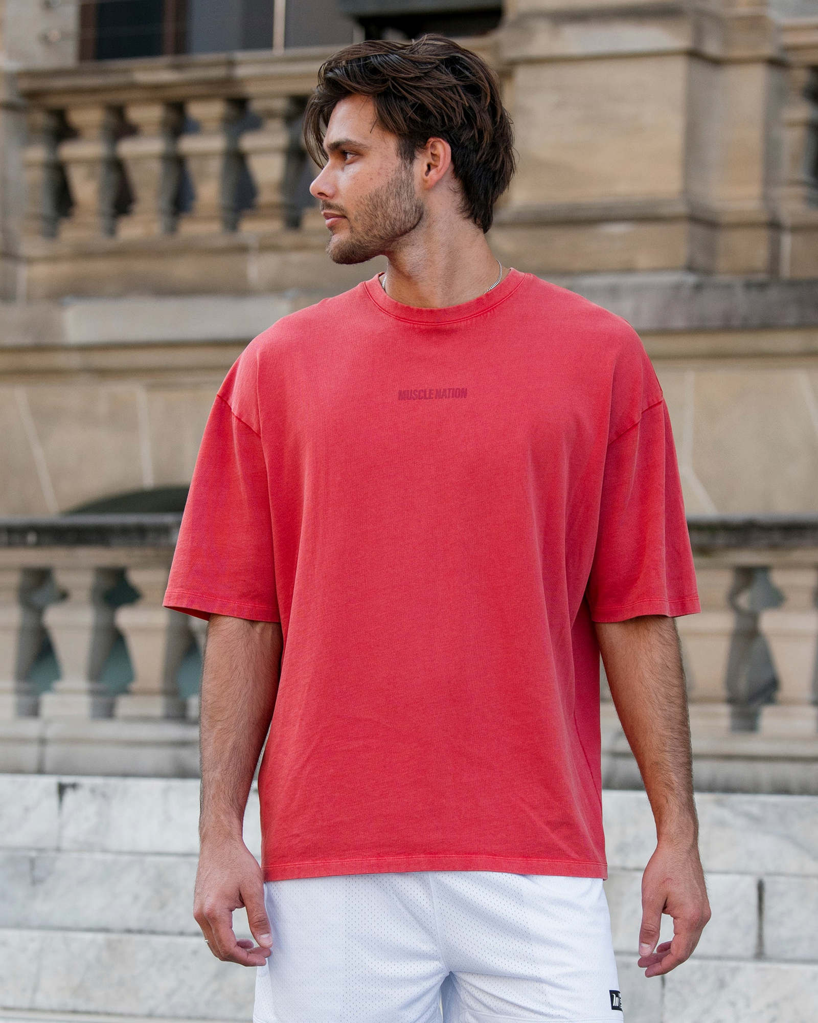 Worldwide Oversized Vintage Tee - Washed Red