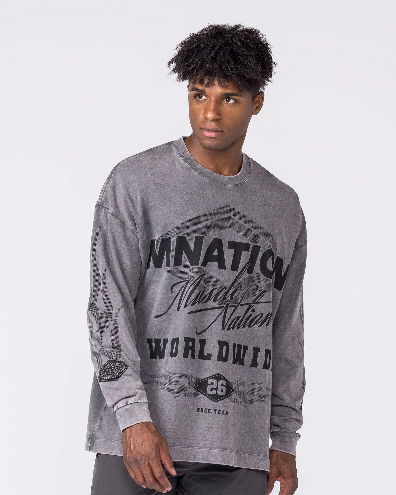 Worldwide Racing Long Sleeve Vintage Tee - Washed Tornado