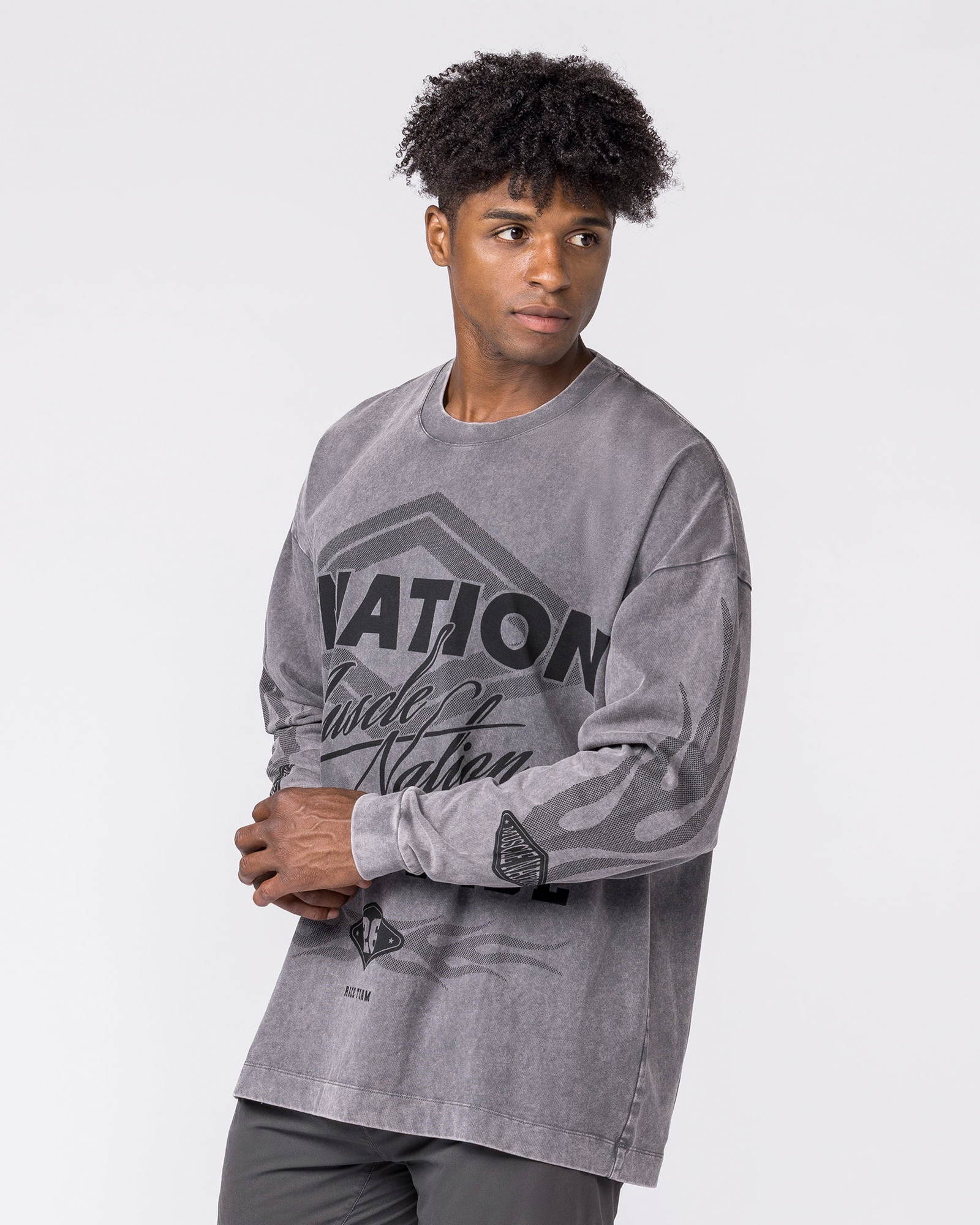Worldwide Racing Long Sleeve Vintage Tee - Washed Tornado