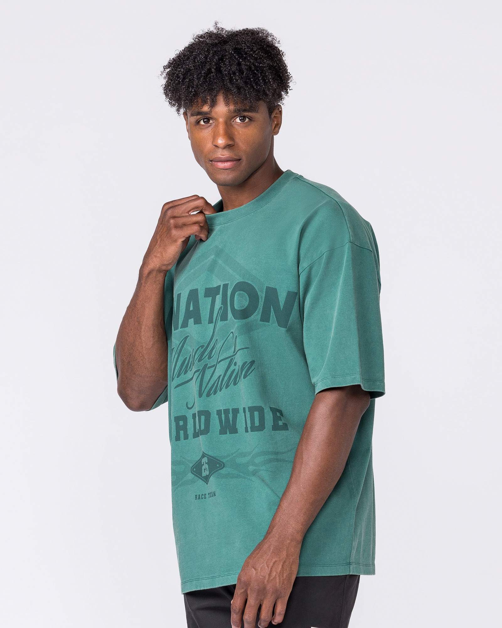Racing Oversized Vintage Tee - Washed Leaf