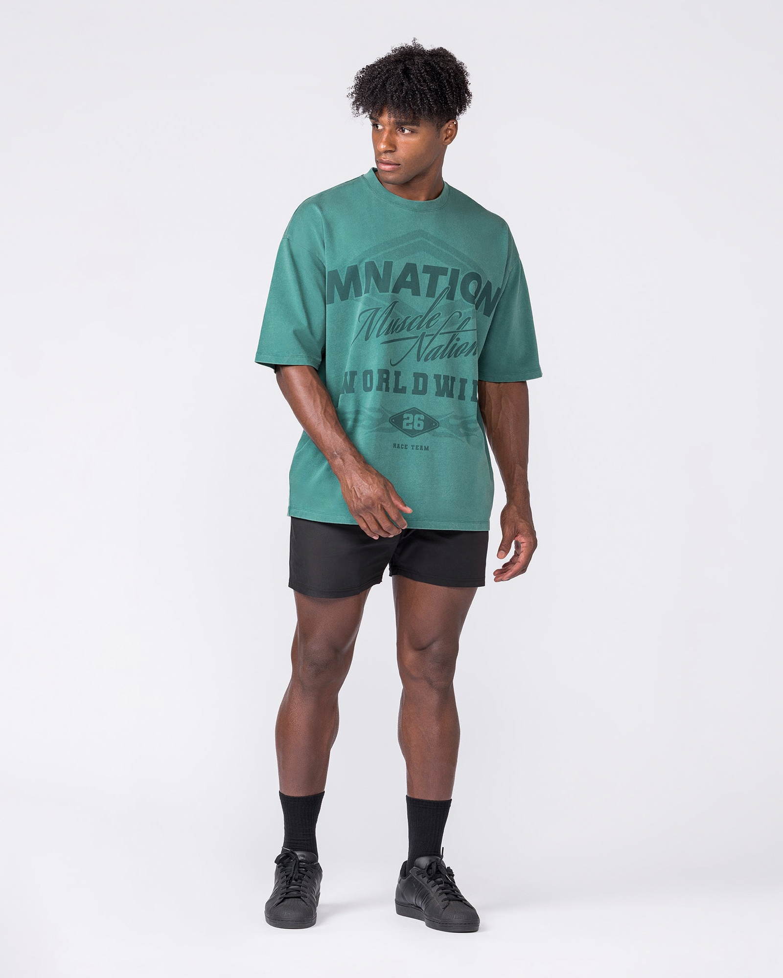 Racing Oversized Vintage Tee - Washed Leaf