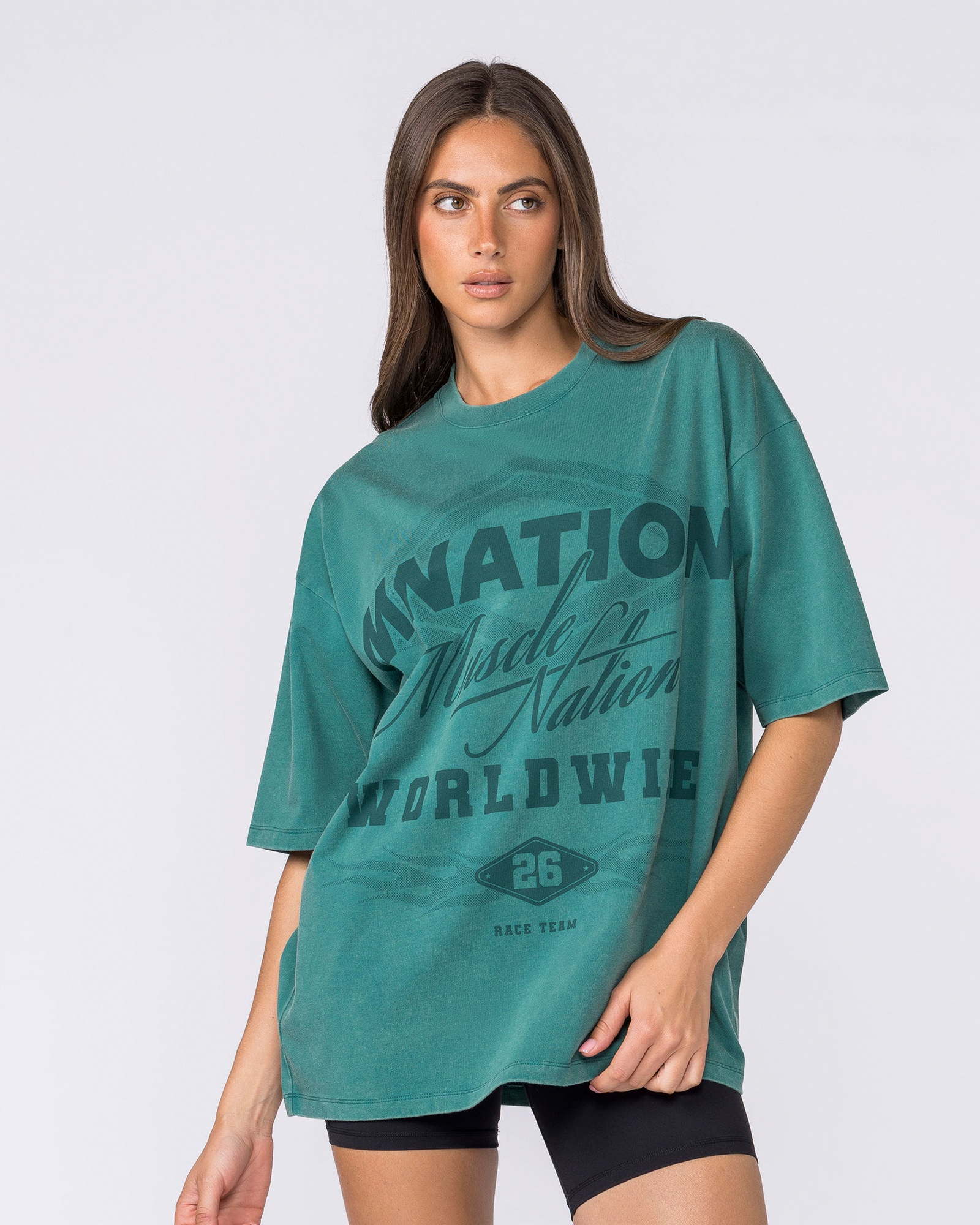 Racing Oversized Vintage Tee - Washed Leaf