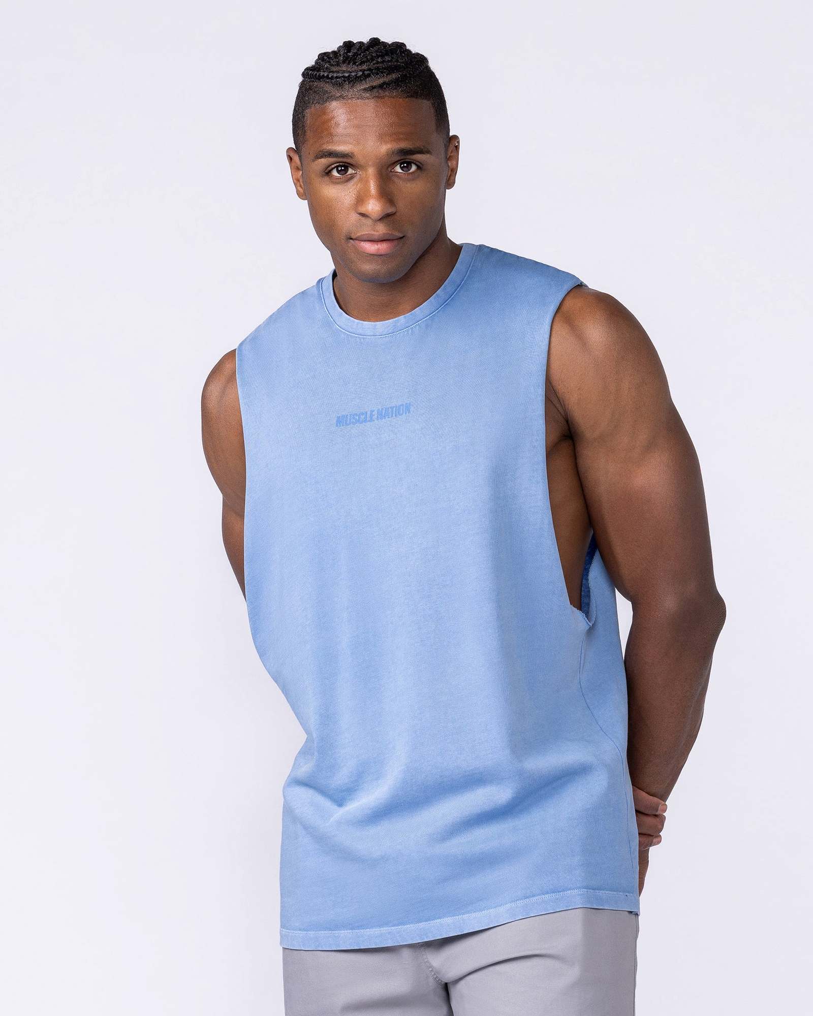 Vintage Training Drop Arm Tank - Washed Pacific
