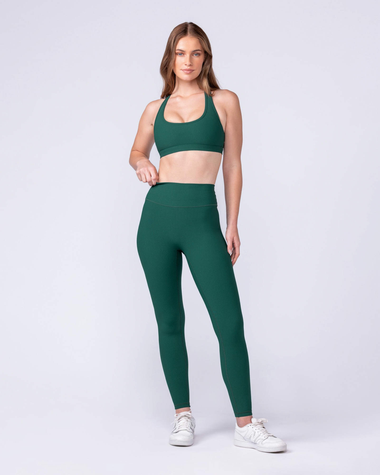 Zero Rise Rib Ankle Length Leggings - Evergreen