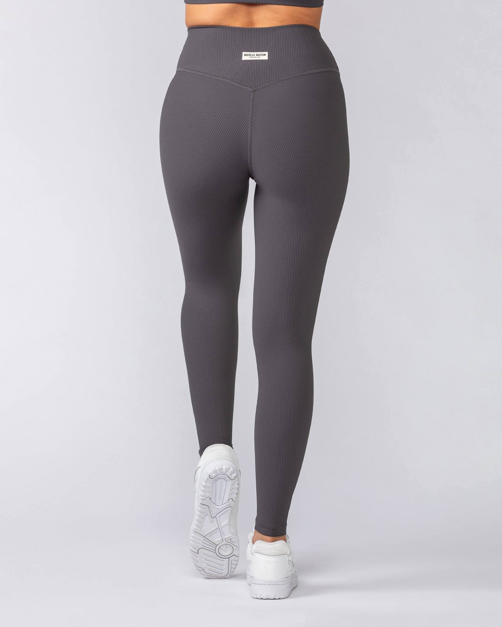 Zero Rise Rib Ankle Length Leggings - Phantom