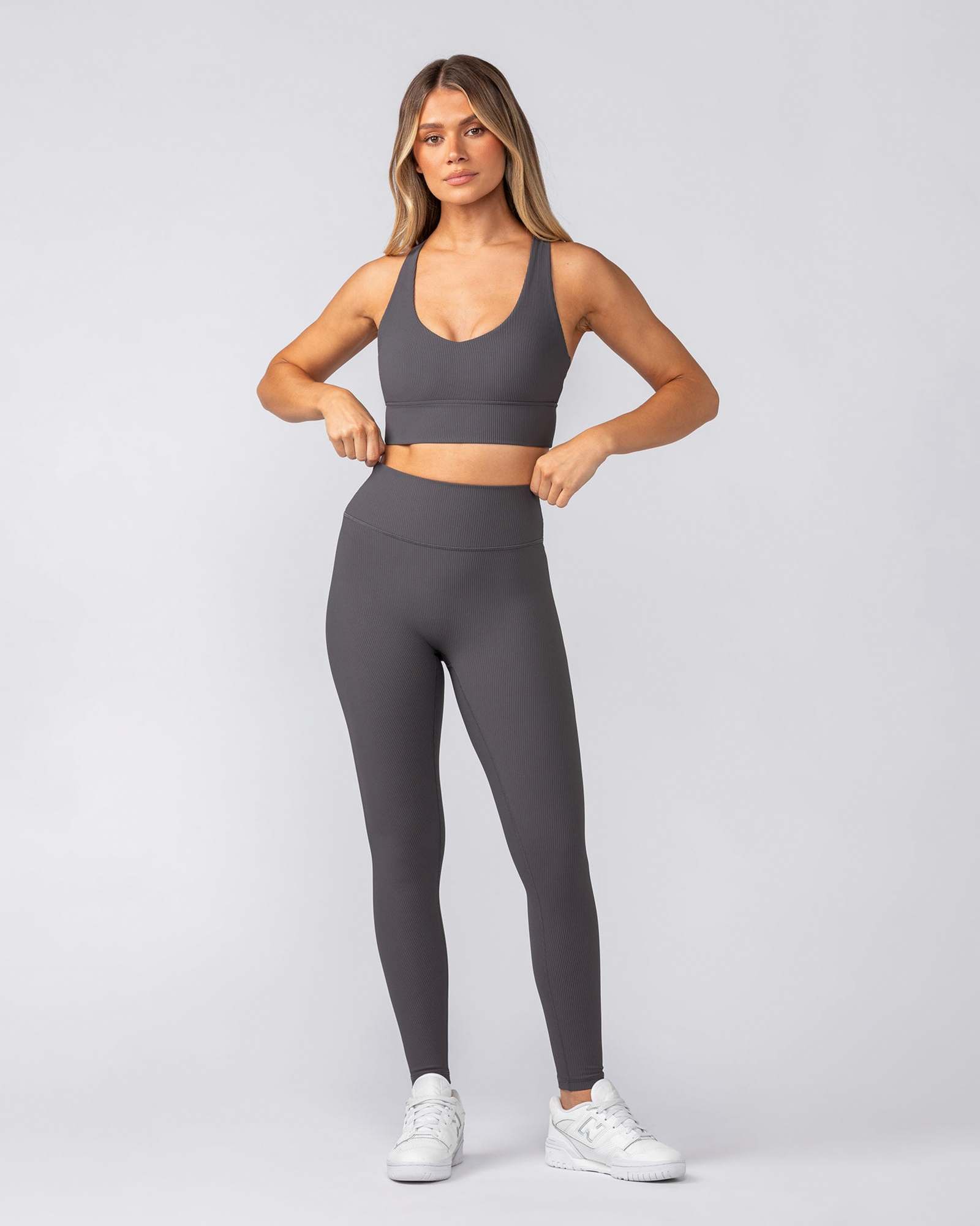 Zero Rise Rib Ankle Length Leggings - Phantom
