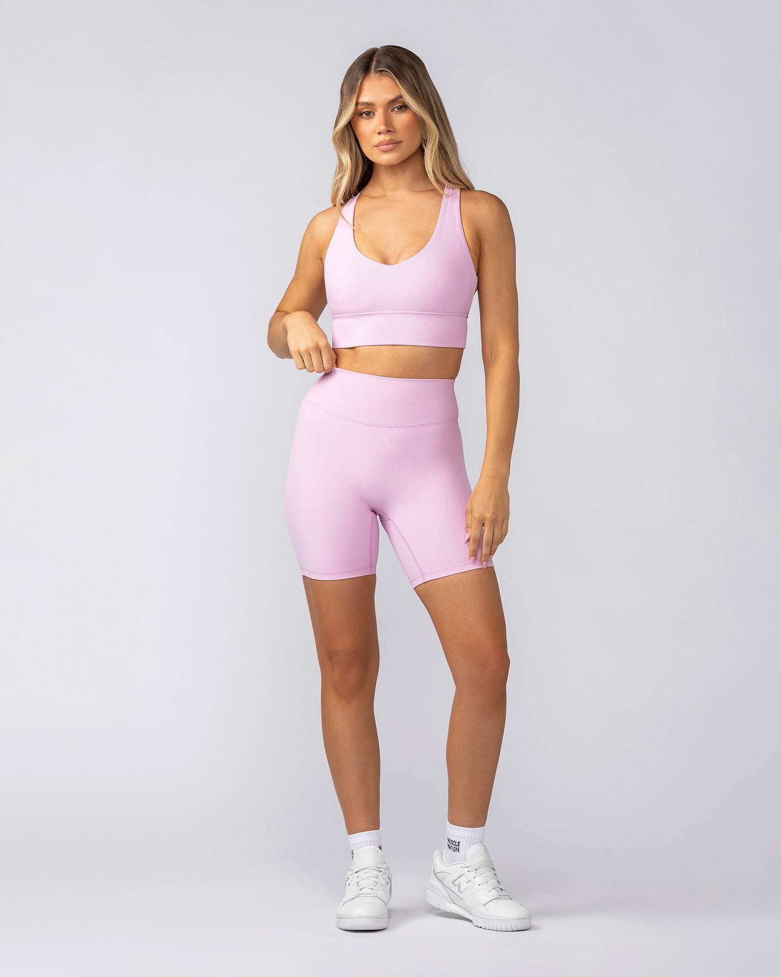 Zero Rise Rib Bike Shorts - Fairy Floss