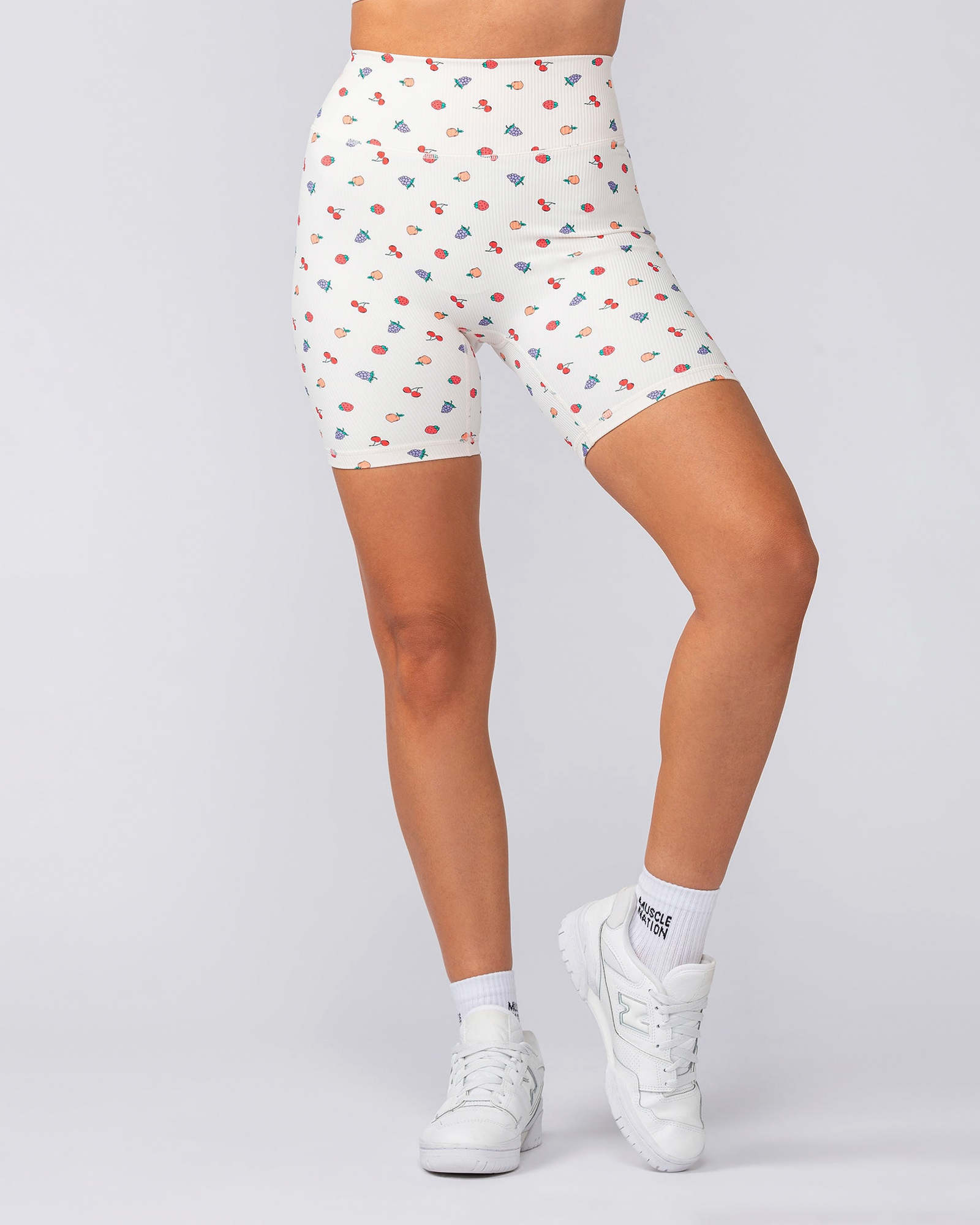 Zero Rise Rib Bike Shorts - Smoothie Print
