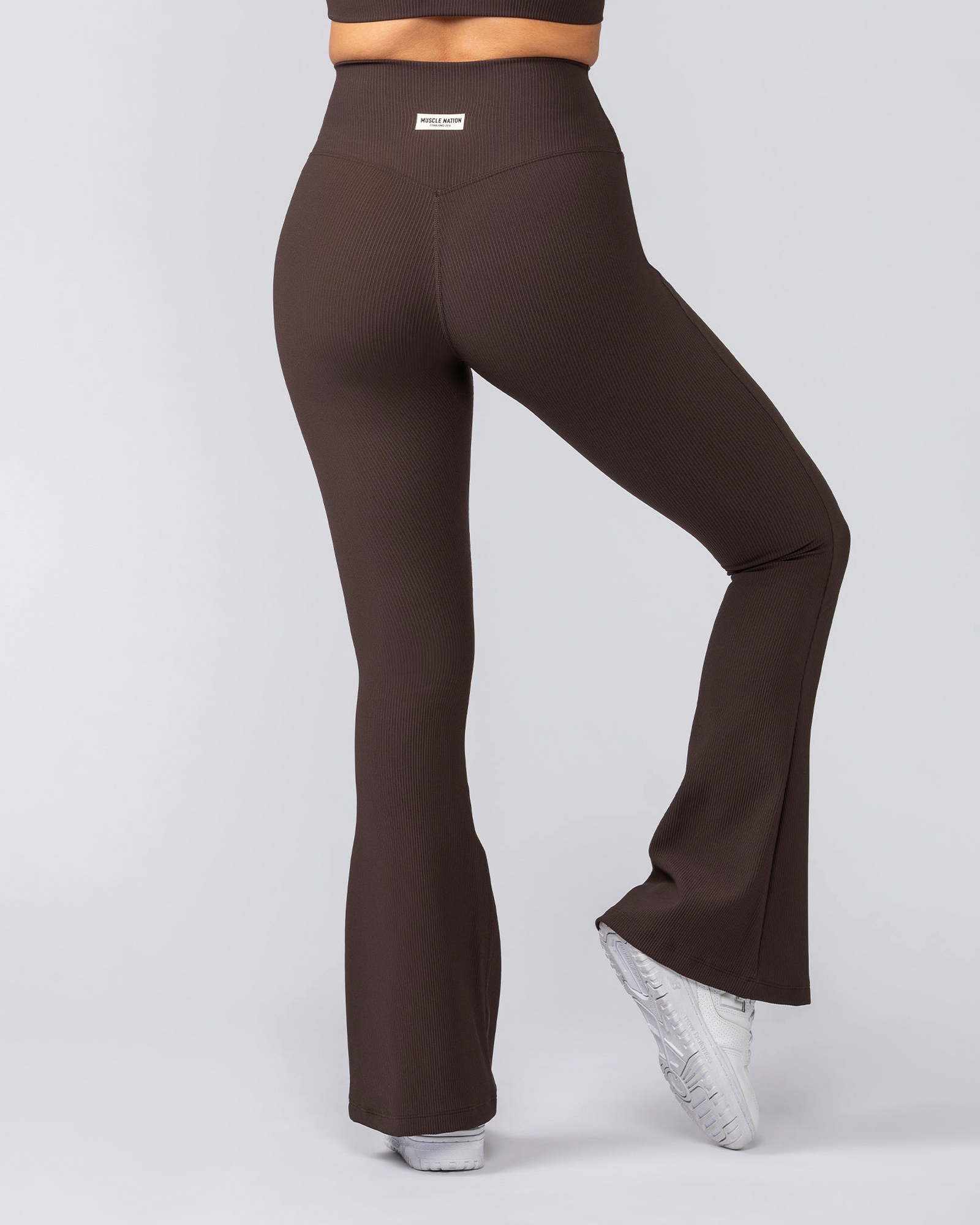 Zero Rise Rib Flare Leggings - Cocoa