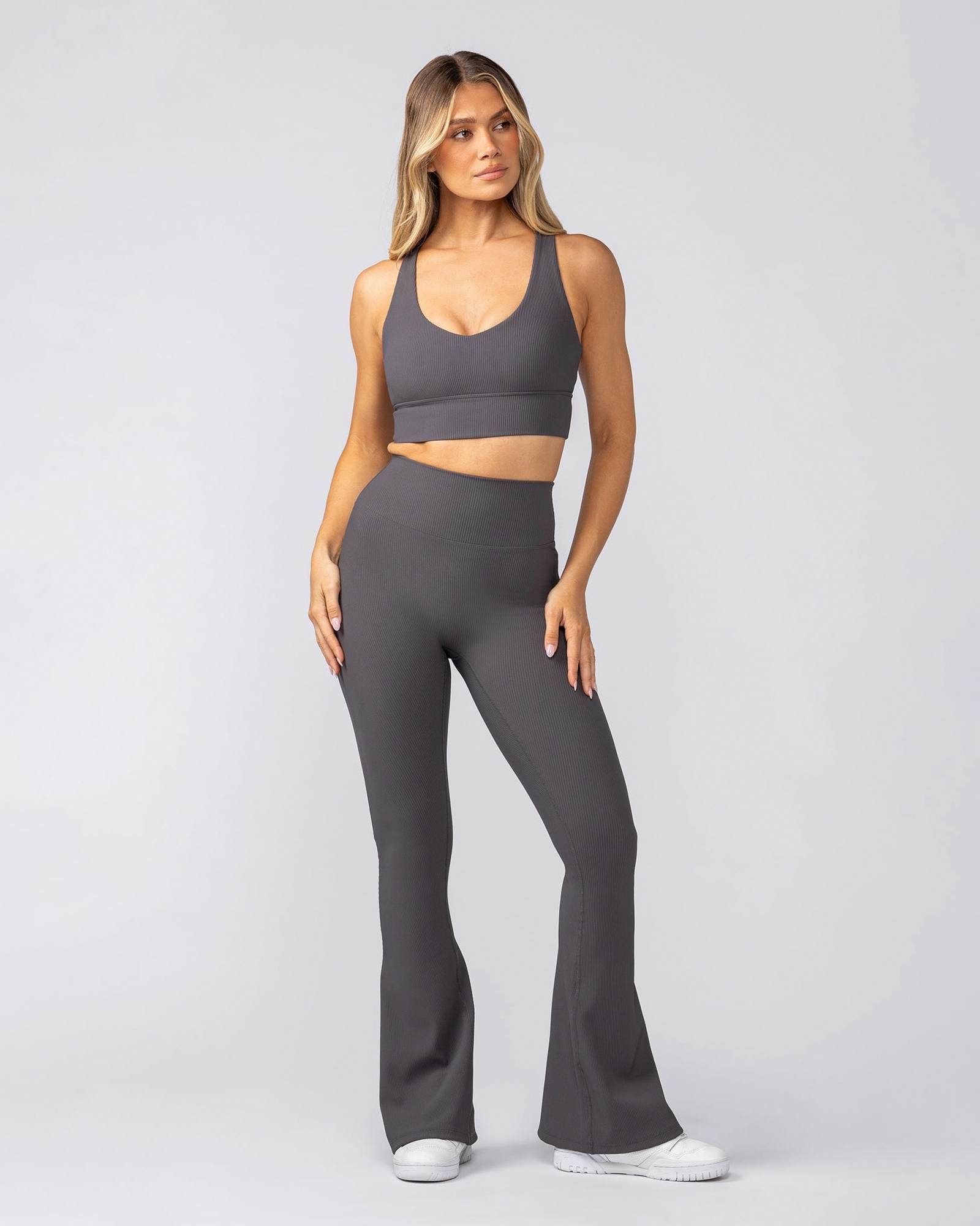 Zero Rise Rib Flare Leggings - Phantom